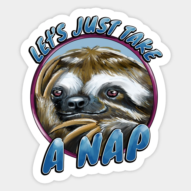 Let's Just Take a Nap Sloth Sticker by Tiramel